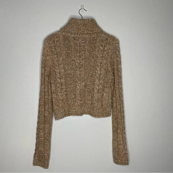 PILCRO | Cableknit Shine Wool Blend Turtleneck Sweater - Picture 13 of 15